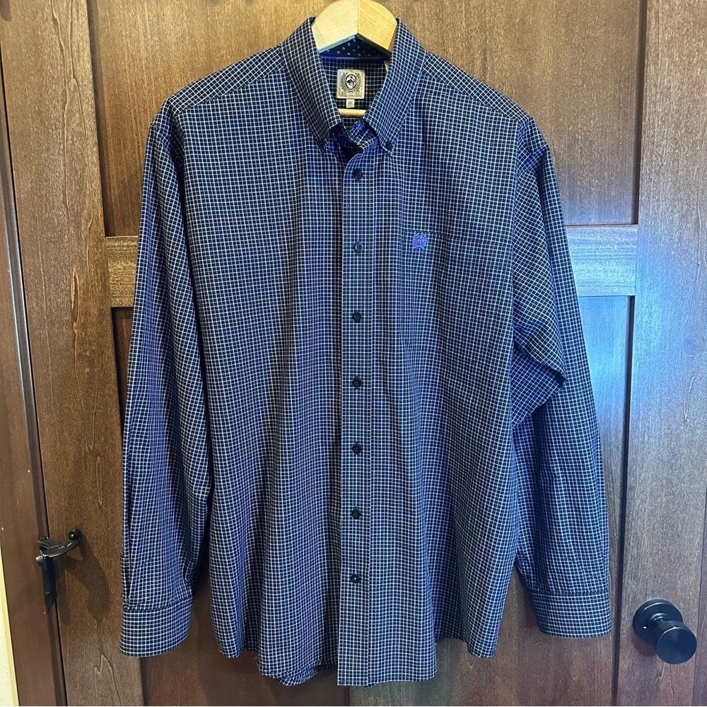 Cinch Men's Purple and Black Checkered Shirt